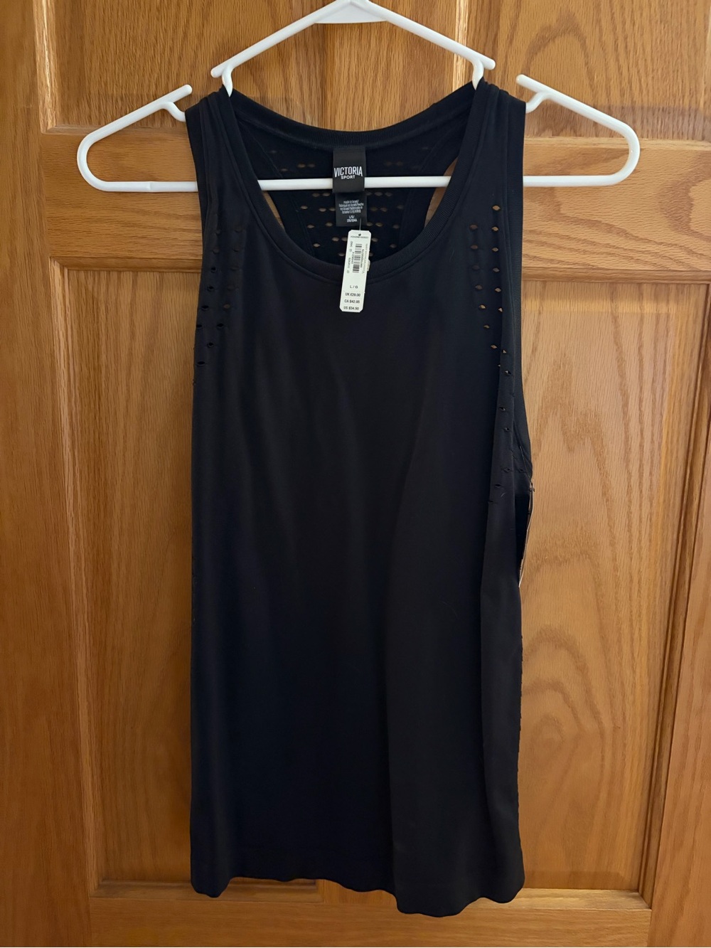 Victoria's Secret Black Laser-Detail Athletic Tank